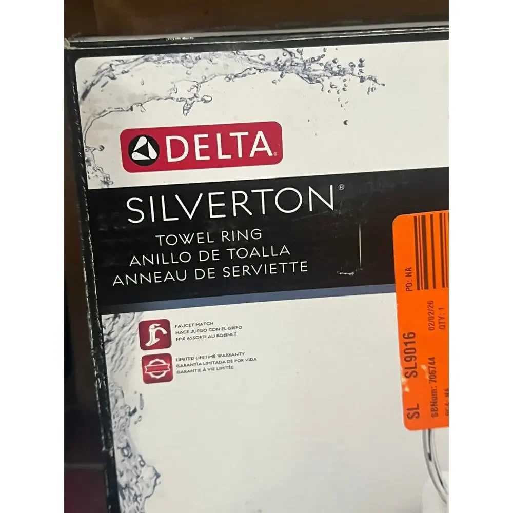 Delta Silverton Towel Ring Bathroom Wall Mount Hardware NEW